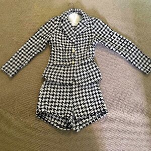 Stylish Black and White Blazer Set